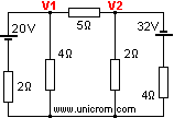 Análisis de Nodos, Circuito original - Electrónica Unicrom