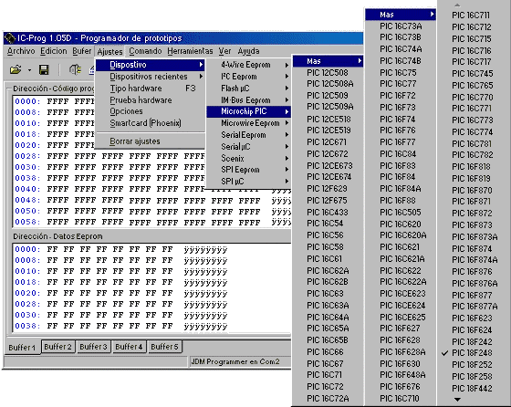 Software IC-Prog para programar PICs y Memorias seriales - Electr&oacute;nica Unicrom