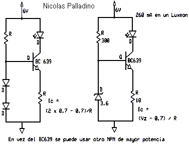 Regulador de corriente para diodo  LED con transistor - Electr�nica Unicrom