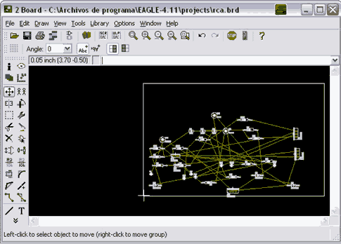 Ordenamiento de los componentes en la placa con el comando MOVE  en el programa Eagle Layout editor - Electr&oacute;nica Unicrom