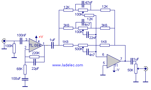 Pre Amplifificador de audio y control de tonos para amplificador de 400 watts - Electr&oacute;nica Unicrom