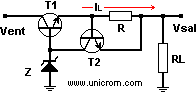 Regulador de tensi�n transistorizados con limitaci�n de corriente - Electr�nica Unicrom