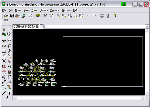 Pantalla previa a crear circuito impreso partiendo de esquem&aacute;tico en Eagle Layout Editor - Electr&oacute;nica Unicrom